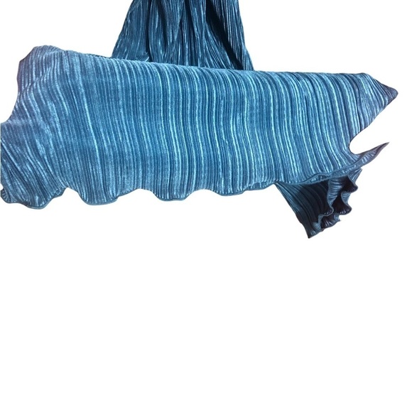 Turquoise Textured Shimmer Dress Connected Apparel Long Sleeve Event Holidays 10 - Picture 5 of 11